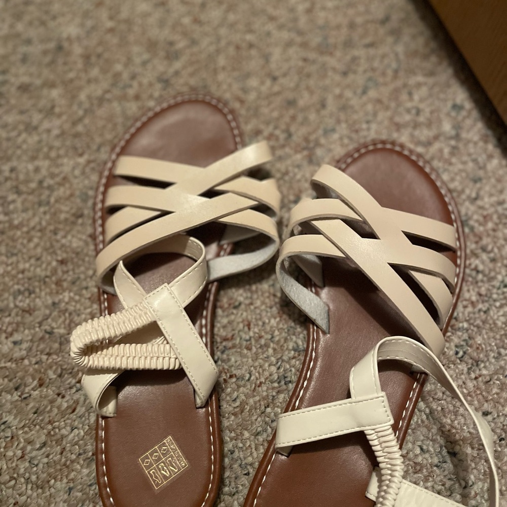 SHEIN Cream Strappy Sandals